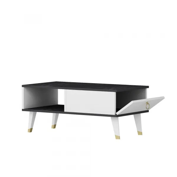 Konferenčný stolík Delux - Black, White