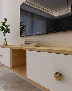 TV stolík Zuzu 150 - Sapphire Oak, White