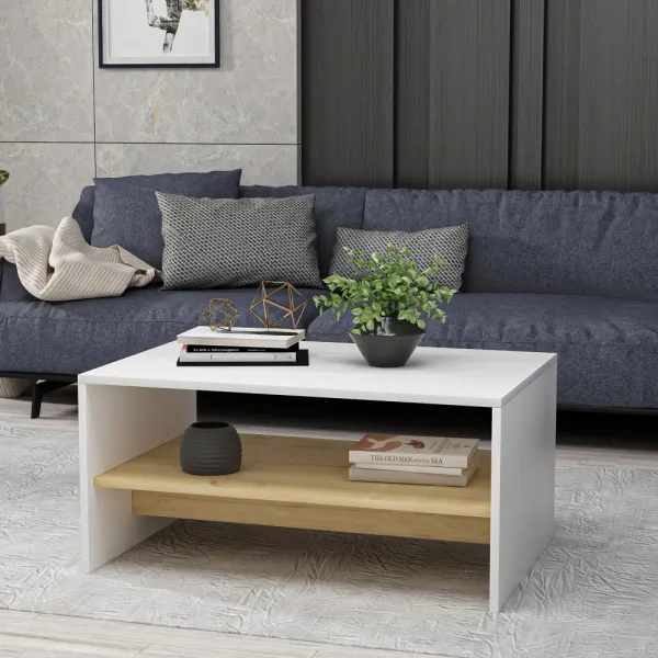 Konferenčný stolík Apollon - White, Sapphire Oak