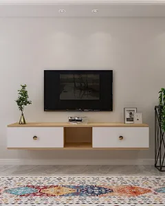 TV stolík Zuzu 150 - Sapphire Oak, White