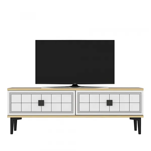 TV stolík Yuka 120 - Sapphire Oak, White