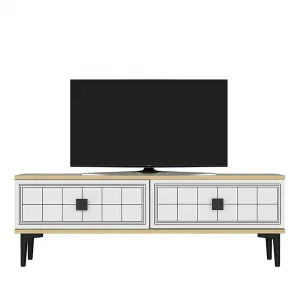 TV stolík Yuka 120 - Sapphire Oak, White