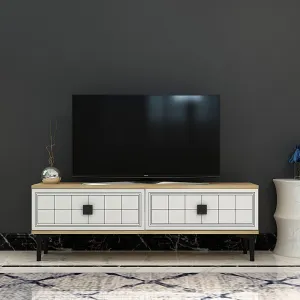 TV stolík Yuka 120 - Sapphire Oak, White