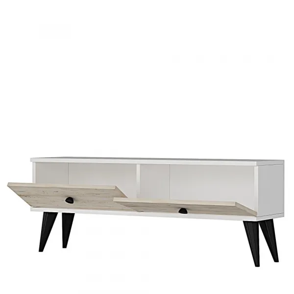 TV stolík Mona 120 - White, Travertine