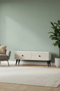 TV stolík Mona 120 - White, Travertine