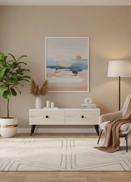 TV stolík Mona 120 - White, Travertine