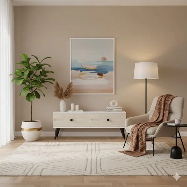 TV stolík Mona 120 - White, Travertine