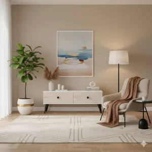 TV stolík Mona 120 - White, Travertine