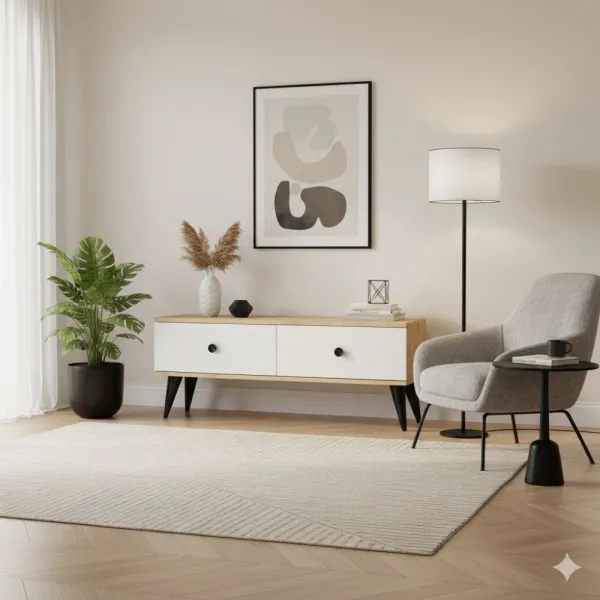 TV stolík Mona 120 - Sapphire Oak, White
