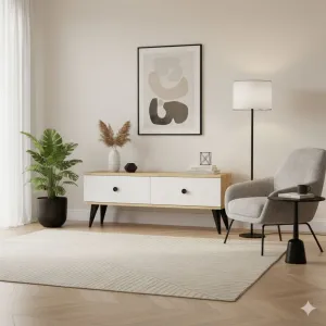 TV stolík Mona 120 - Sapphire Oak, White