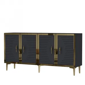 Konzolový stolík Tuna - Anthracite, Gold