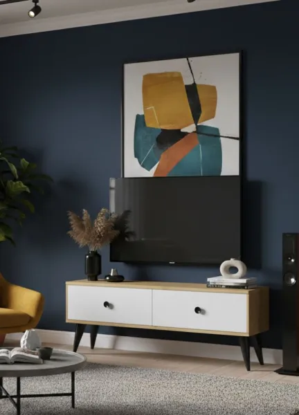 TV stolík Mona 120 - Sapphire Oak, White