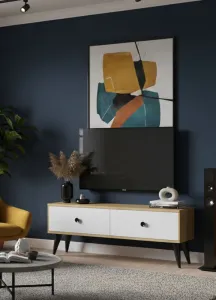 TV stolík Mona 120 - Sapphire Oak, White