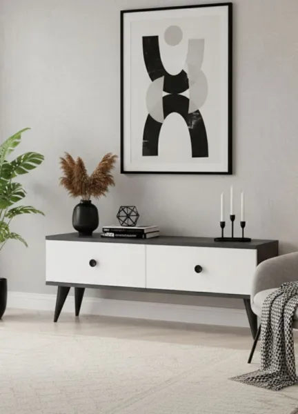 TV stolík Mona 120 - Anthracite, White