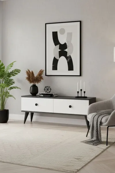 TV stolík Mona 120 - Anthracite, White