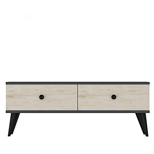 TV stolík Mona 120 - Anthracite, Travertine