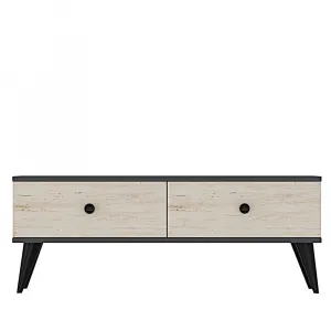 TV stolík Mona 120 - Anthracite, Travertine