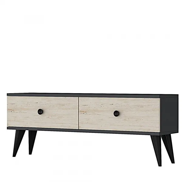 TV stolík Mona 120 - Anthracite, Travertine