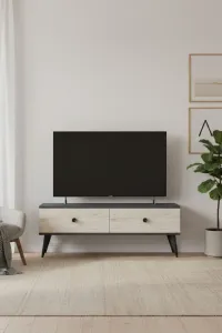 TV stolík Mona 120 - Anthracite, Travertine