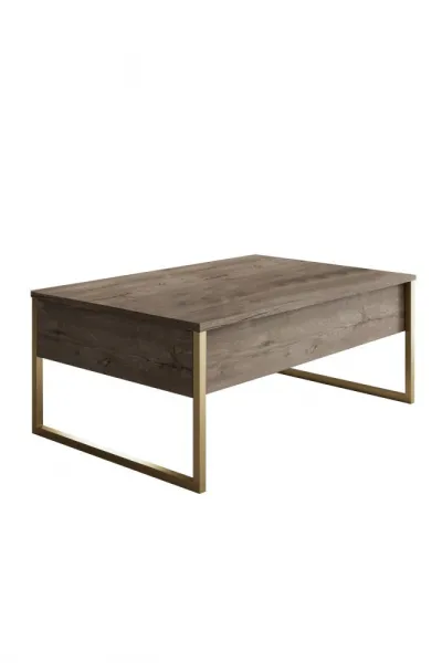 Living Room Furniture Set Luxe - Walnut, Gold