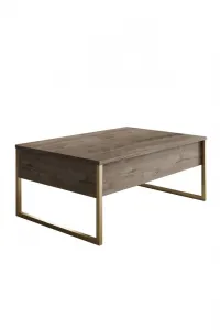 Living Room Furniture Set Luxe - Walnut, Gold