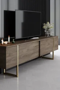 Living Room Furniture Set Luxe - Walnut, Gold