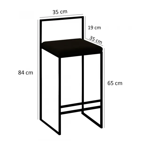 Bar Table & Stool Set (5 Pieces) Nordic - Black