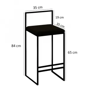 Bar Table & Stool Set (5 Pieces) Nordic - Black
