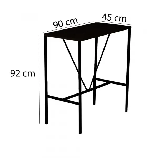 Bar Table & Stool Set (5 Pieces) Nordic - Black