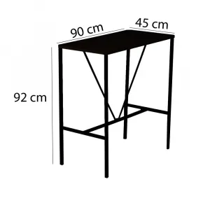Bar Table & Stool Set (5 Pieces) Nordic - Black