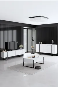 Konzolový stolík Luxe - White, Black