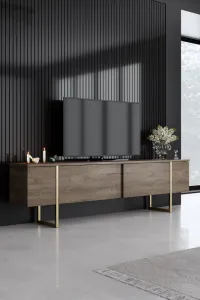 Living Room Furniture Set Luxe - Walnut, Gold