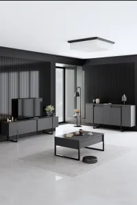 Konzolový stolík Luxe - Anthracite, Black