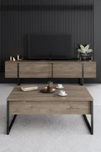 Kalune Design Sada nábytku do obývacího pokoje Luxe ořech/černá