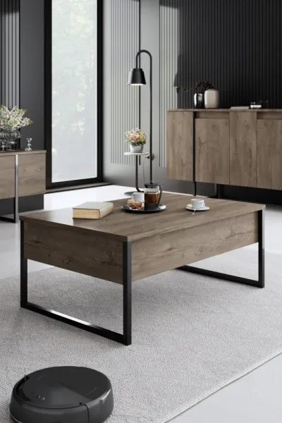 Kalune Design Sada nábytku do obývacího pokoje Luxe ořech/černá