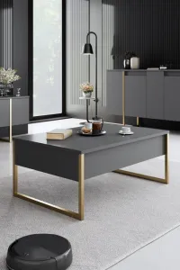 Kalune Design Sada nábytku do obývacího pokoje Luxe antracit/zlatá