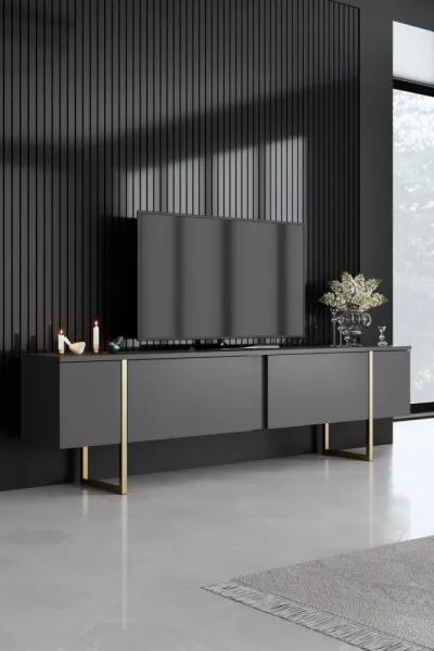 Kalune Design Sada nábytku do obývacího pokoje Luxe antracit/zlatá
