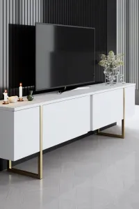 Living Room Furniture Set Luxe - White, Gold