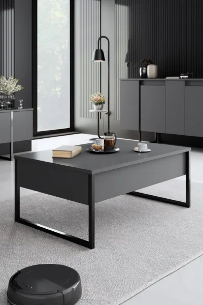 Living Room Furniture Set Luxe - Anthracite, Black