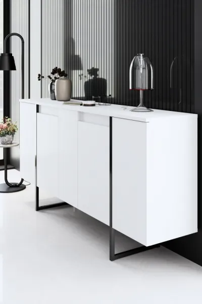 Konzolový stolík Luxe - White, Black