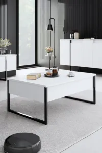 Living Room Furniture Set Luxe - White, Black