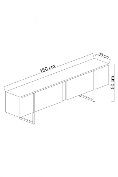 TV stolík Luxe - Travertine, Black