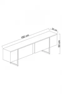 TV stolík Luxe - Travertine, Black