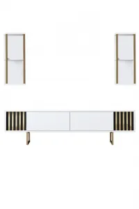 Kalune Design Sada nábytku do obývacího pokoje Gold Line bílá/zlatá