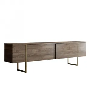 TV stolík Luxe - Walnut, Gold