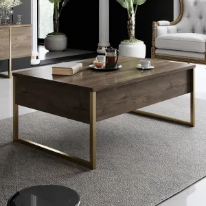 Kalune Design Sada nábytku do obývacího pokoje Luxe ořech/zlatá II