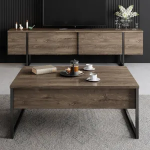 TV stolík Luxe - Walnut, Black