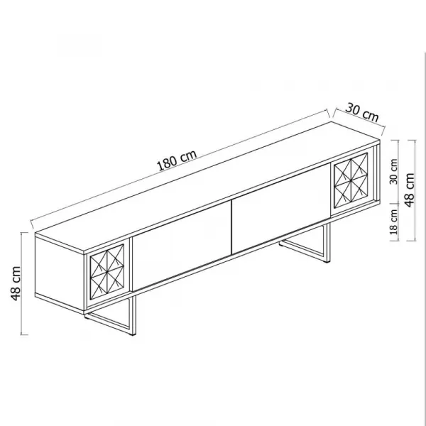 TV stolík Chrome Line - Walnut, Black