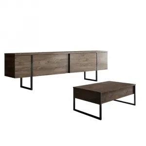 Kalune Design Sada nábytku do obývacího pokoje Luxe ořech/černá II