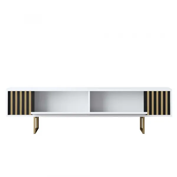 TV stolík Gold Line - White, Gold